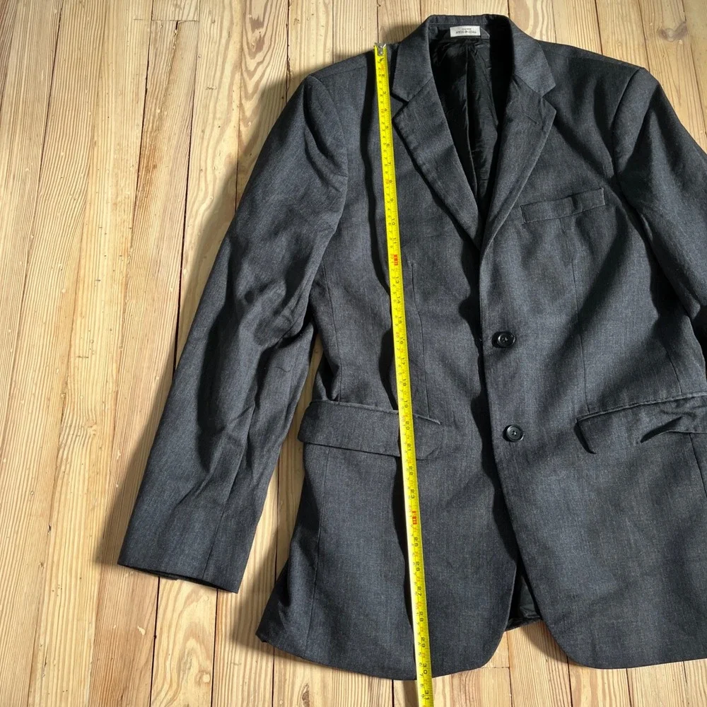 Banana Republic Blazer Mens 40R Charcoal Gray 100% Wool Tailored Fit Jacket